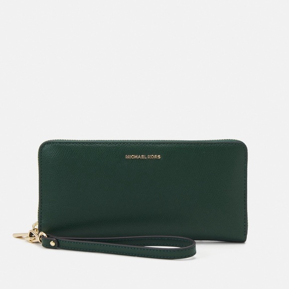 Michael Kors Large Saffiano Leather Continental Wallet in Moss Green - Picture 1 of 8